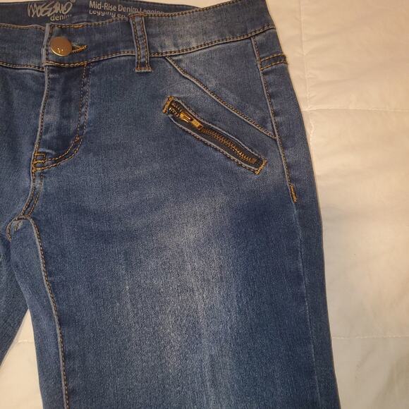 Mossimo denim size 2 mid-rise denim leggings accent zippers - Picture 4 of 12